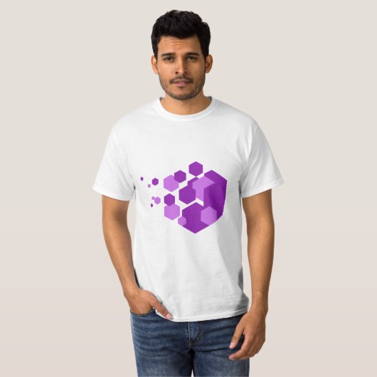 💜 Lila Hexagons Grafik-T - Shirt (Vorne ganz)