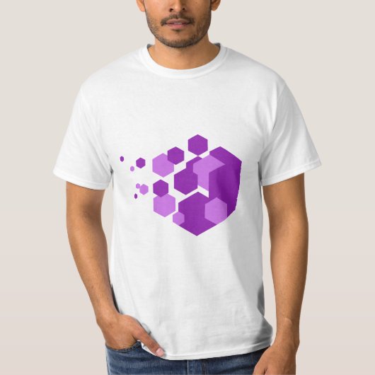 💜 Lila Hexagons Grafik-T - Shirt (Vorderseite)