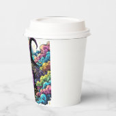 Lila Hexe bietet Stern-Papier-Kaffeetasse Pappbecher (Links)