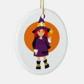 Lila Hexe-Cartoonorange hinten Keramikornament (Rechts)