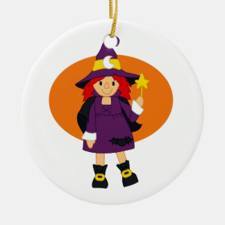 Lila Hexe-Cartoonorange hinten Keramikornament