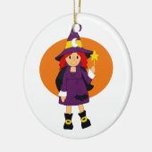 Lila Hexe-Cartoonorange hinten Keramikornament (Links)