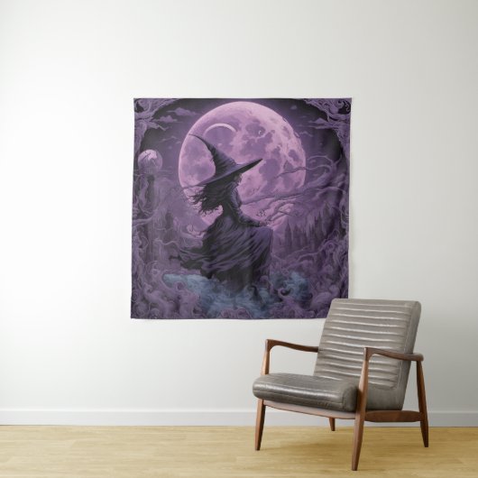 Lila Hexe Halloween Wandteppich (Beispiel)