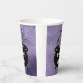 Lila Hexenbrauen-Halloween-Party Pappbecher (Links)