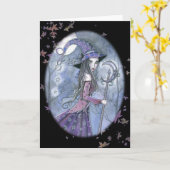 Lila Hexenkarte von Molly Harrison Karte (Gelbe Blume)