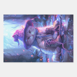 Lila Hexenkatzen Geschenkpapier Set