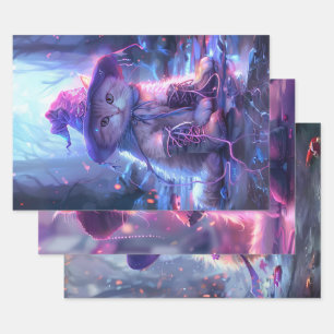 Lila Hexenkatzen Geschenkpapier Set