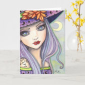 Lila Hexenkunst Karte (Gelbe Blume)