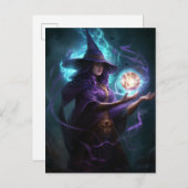 Lila Hexenkunst Postkarte (Vorne/Hinten)