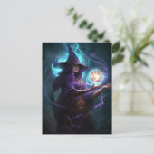 Lila Hexenkunst Postkarte (Stehend Vorderseite)
