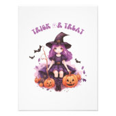 Lila Hexenkürbis und Fledermäuse tricksen oder beh Fotodruck (Vorne)