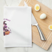 Lila Hexenkürbis und Fledermäuse tricksen oder beh Geschirrtuch (Viertel Falte)