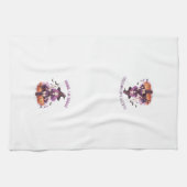 Lila Hexenkürbis und Fledermäuse tricksen oder beh Geschirrtuch (Horizontal)