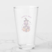 Lila Hexenkürbis und Fledermäuse tricksen oder beh Glas (Rückseite)