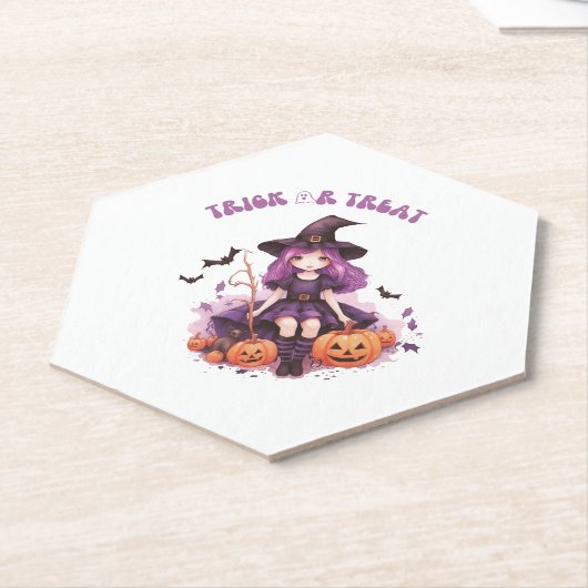 Lila Hexenkürbis und Fledermäuse tricksen oder beh Untersetzer (angewinkelt)