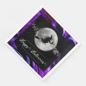 Lila Hexensche Silhouette Halloween Serviette (Ecke)