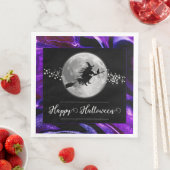Lila Hexensche Silhouette Halloween Serviette (Beispiel)