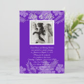 Lila Hibisken Blätter Foto Empfang nur Einladung (Stehend Vorderseite)