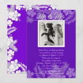 Lila Hibisken Blätter Foto Empfang nur Einladung (Vorne/Hinten)