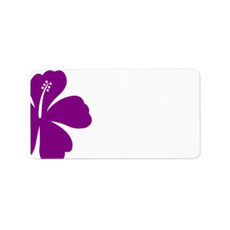 Lila Hibisken Hochzeitskennzeichen Adressaufkleber