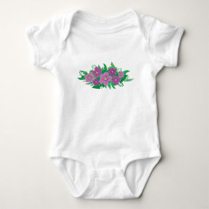 Lila Hibiskus Baby Strampler