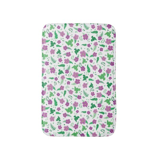 Lila Hibiskus Badematte (Vorderseite Vertikal)