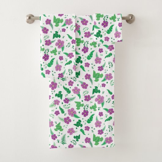 Lila Hibiskus Badhandtuch Set (Insitu)