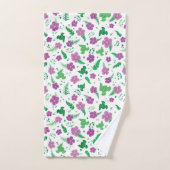 Lila Hibiskus Badhandtuch Set (Handtuch)