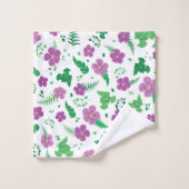Lila Hibiskus Badhandtuch Set (Waschlappen)