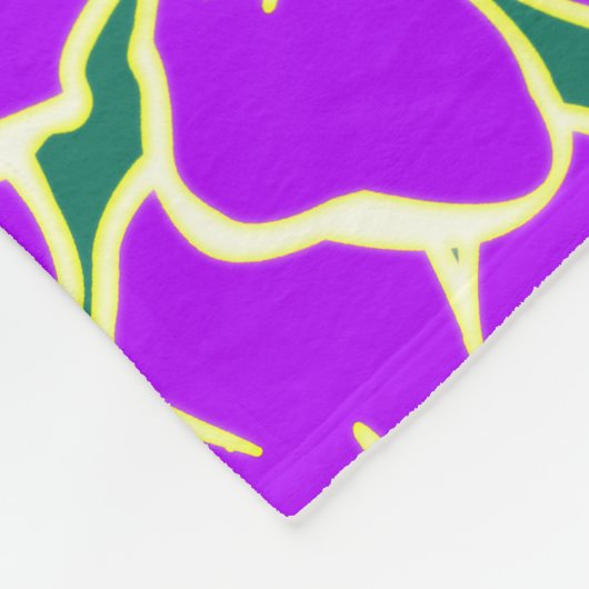 Lila Hibiskus Blume tropisch hawaiianisches Dekor Fleecedecke (Ecke)