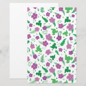 Lila Hibiskus Briefpapier (Vorne/Hinten)