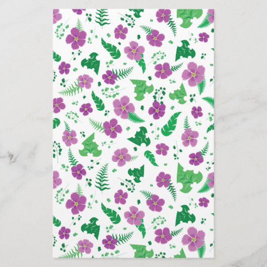 Lila Hibiskus Briefpapier (Vorderseite)