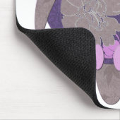 Lila Hibiskus-Eule Mousepad (Ecke)