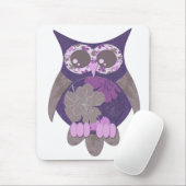 Lila Hibiskus-Eule Mousepad (Mit Mouse)