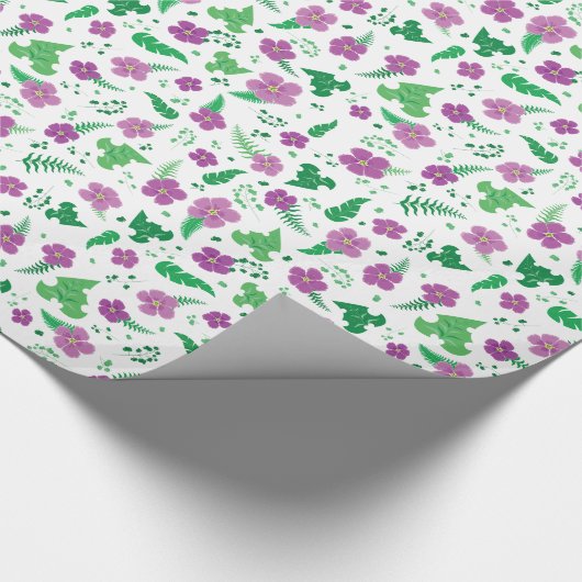 Lila Hibiskus Geschenkpapier (Ecke)