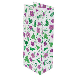 Lila Hibiskus Geschenktüte Für Weinflaschen