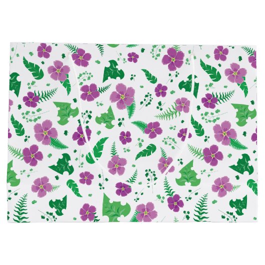 Lila Hibiskus Große Geschenktüte (Rückseite)
