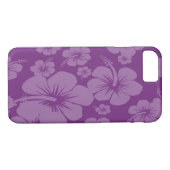Lila Hibiskus Hawaiian Print Case-Mate iPhone Hülle (Rückseite (Horizontal))