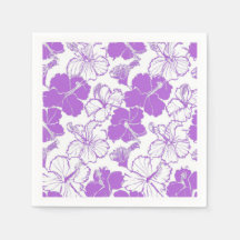Lila Hibiskus Hawaiianische Blume Muster Napkins