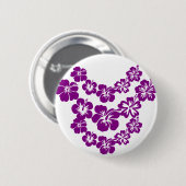 Lila Hibiskus leis Button (Vorne & Hinten)