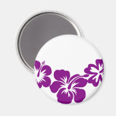 Lila Hibiskus Magnet (Vorderseite/Rückseite)
