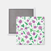 Lila Hibiskus Magnet (Vorderseite/Rückseite)