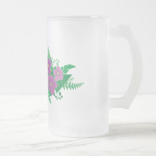 Lila Hibiskus Mattglas Bierglas