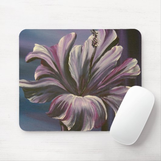 Lila Hibiskus-Mausunterlage Mousepad (Mit Mouse)