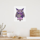 Lila Hibiskus Owl Poster (Küche)