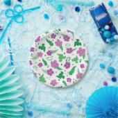 Lila Hibiskus Pappteller (Party)