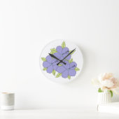 Lila Hibiskus Runde Wanduhr (Zuhause)