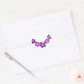 Lila Hibiskus Runder Aufkleber (Umschlag)