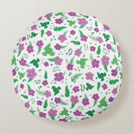 Lila Hibiskus Rundes Kissen