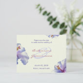 Lila Hibiskus Save the Date Postkarten (Stehend Vorderseite)